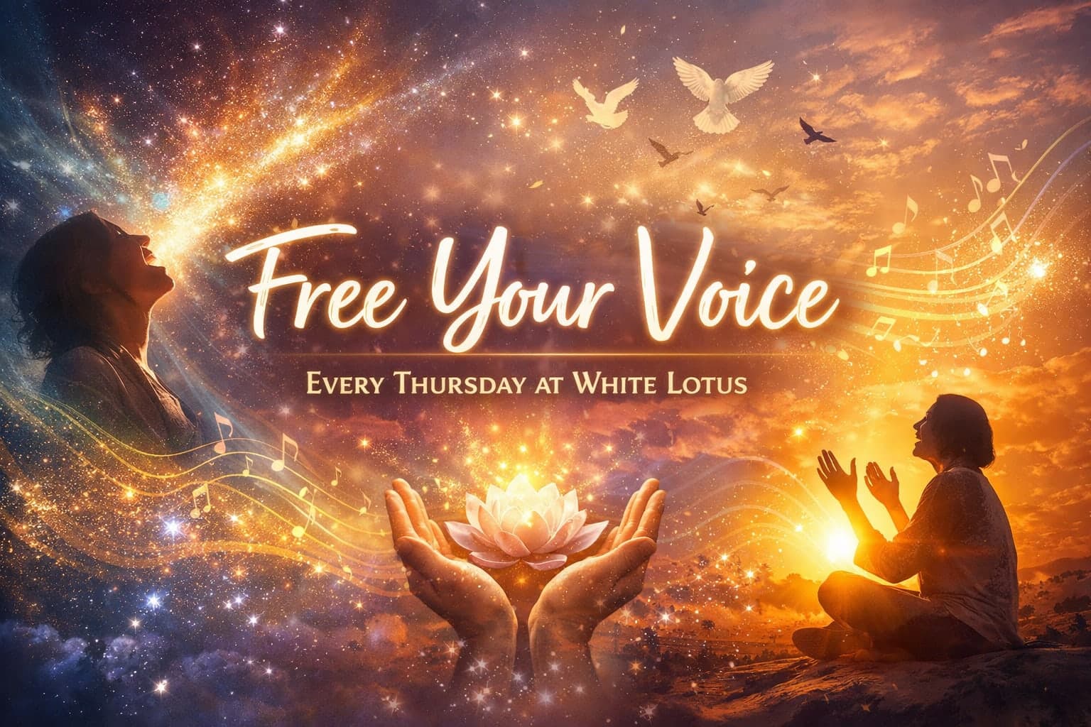 Free Your Voice — every Thursday at White Lotus, weekly voice circle